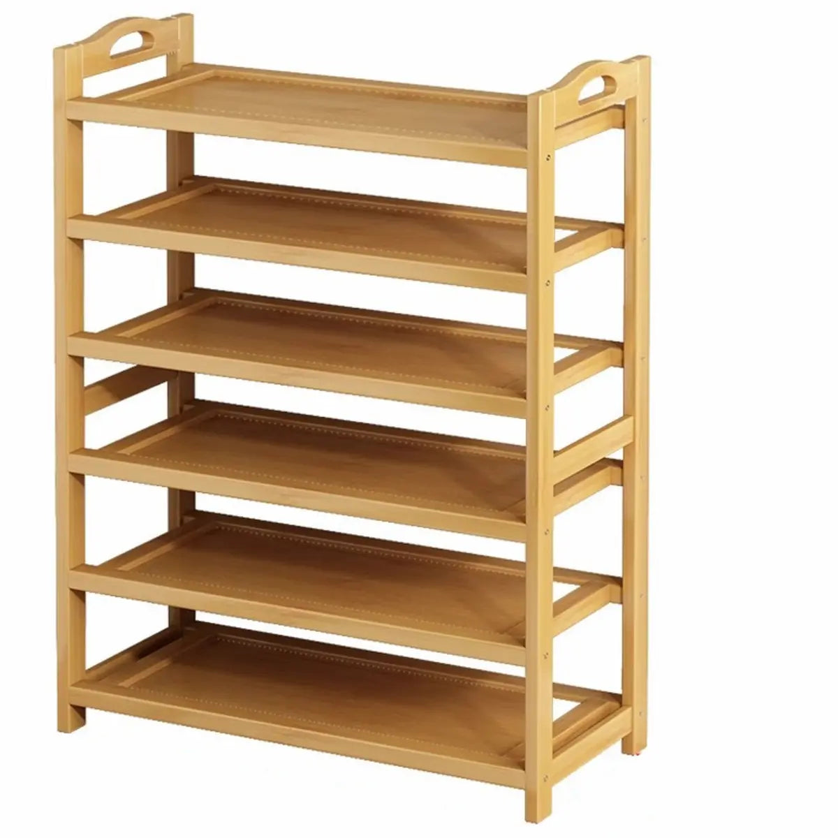Rustic Five-Tier Natural Bamboo Shoe Rack Entryway Image - 6