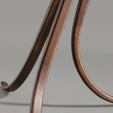 Rustic Foot Switch Fabric Cone Wood Curved Tripod Floor Lamp Image - 4