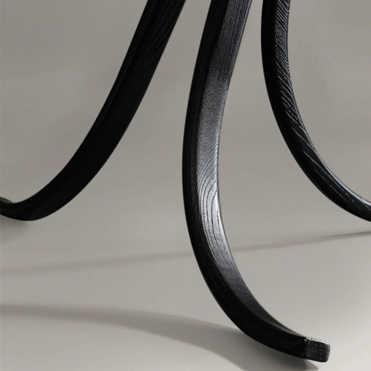 Rustic Foot Switch Fabric Cone Wood Curved Tripod Floor Lamp Image - 6