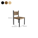 Rustic Handwoven Braided Rope Wood Open Back Dining Chair Image - 14