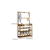 Rustic Ladder Bamboo Entryway Multi-Tier Shoe Rack Storage Image - 21