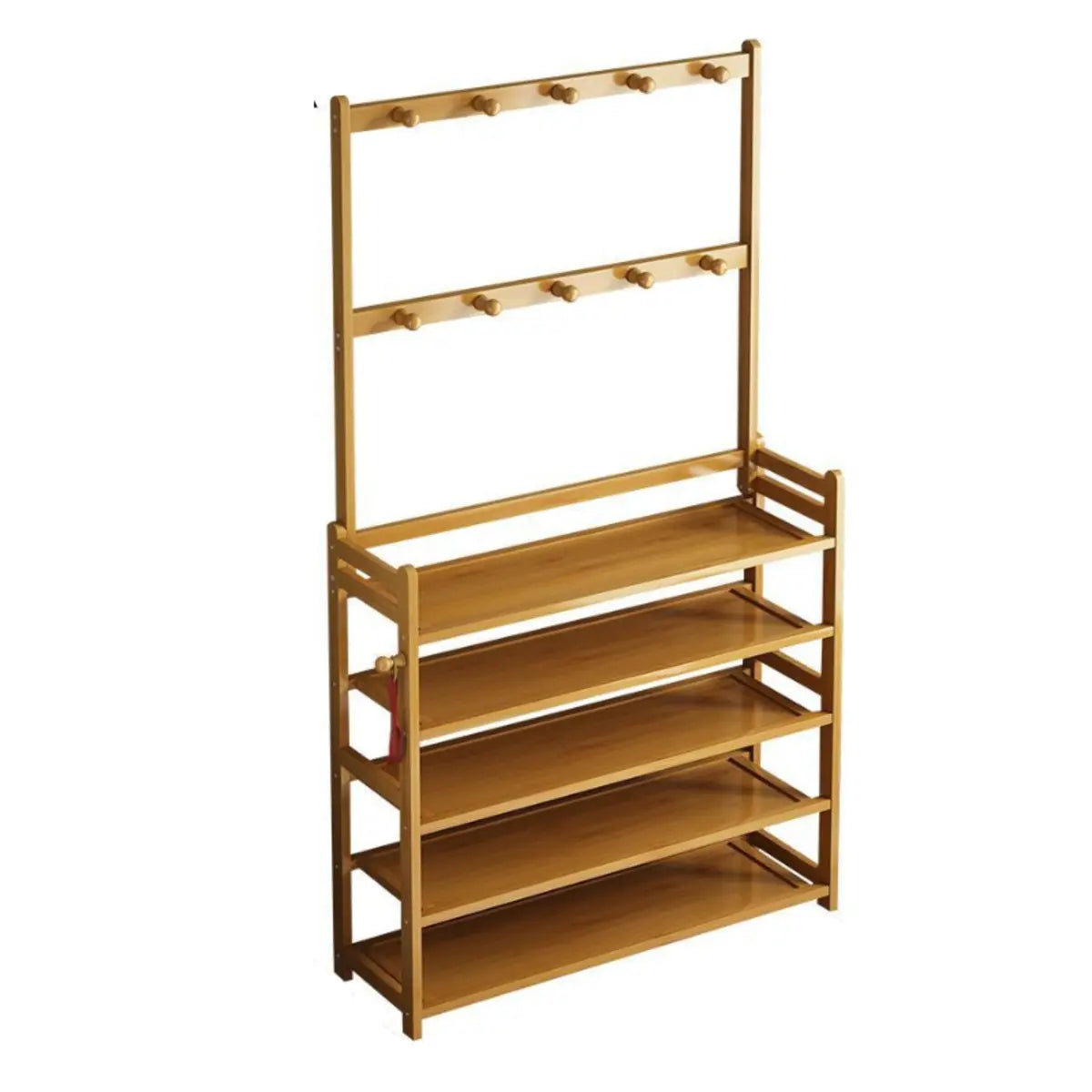 Rustic Ladder Bamboo Entryway Multi-Tier Shoe Rack Storage Image - 6