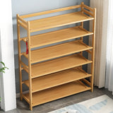 Rustic Ladder Bamboo Entryway Multi-Tier Shoe Rack Storage Image - 7