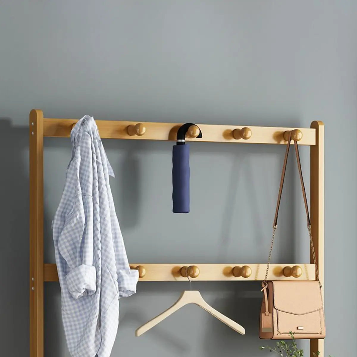 Rustic Ladder Bamboo Entryway Multi-Tier Shoe Rack Storage Image - 8