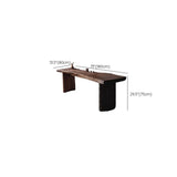 Rustic Live Edge Wood Double Pedestal Console Table #size