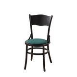 Rustic Mid-Century Wooden Back Curved Dining Chair with Cushion Image - 27