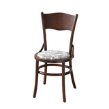 Rustic Mid-Century Wooden Back Curved Dining Chair with Cushion Image - 28
