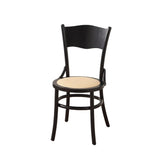 Rustic Mid-Century Wooden Back Curved Dining Chair with Cushion Image - 29