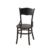 Rustic Mid-Century Wooden Back Curved Dining Chair with Cushion Image - 30