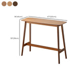 Rustic Minimalist Rectangular Wooden Bar Table With Footrest Image - 12