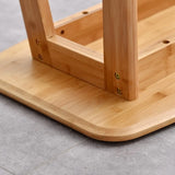 Rustic Minimalist Rectangular Wooden Bar Table With Footrest Image - 8