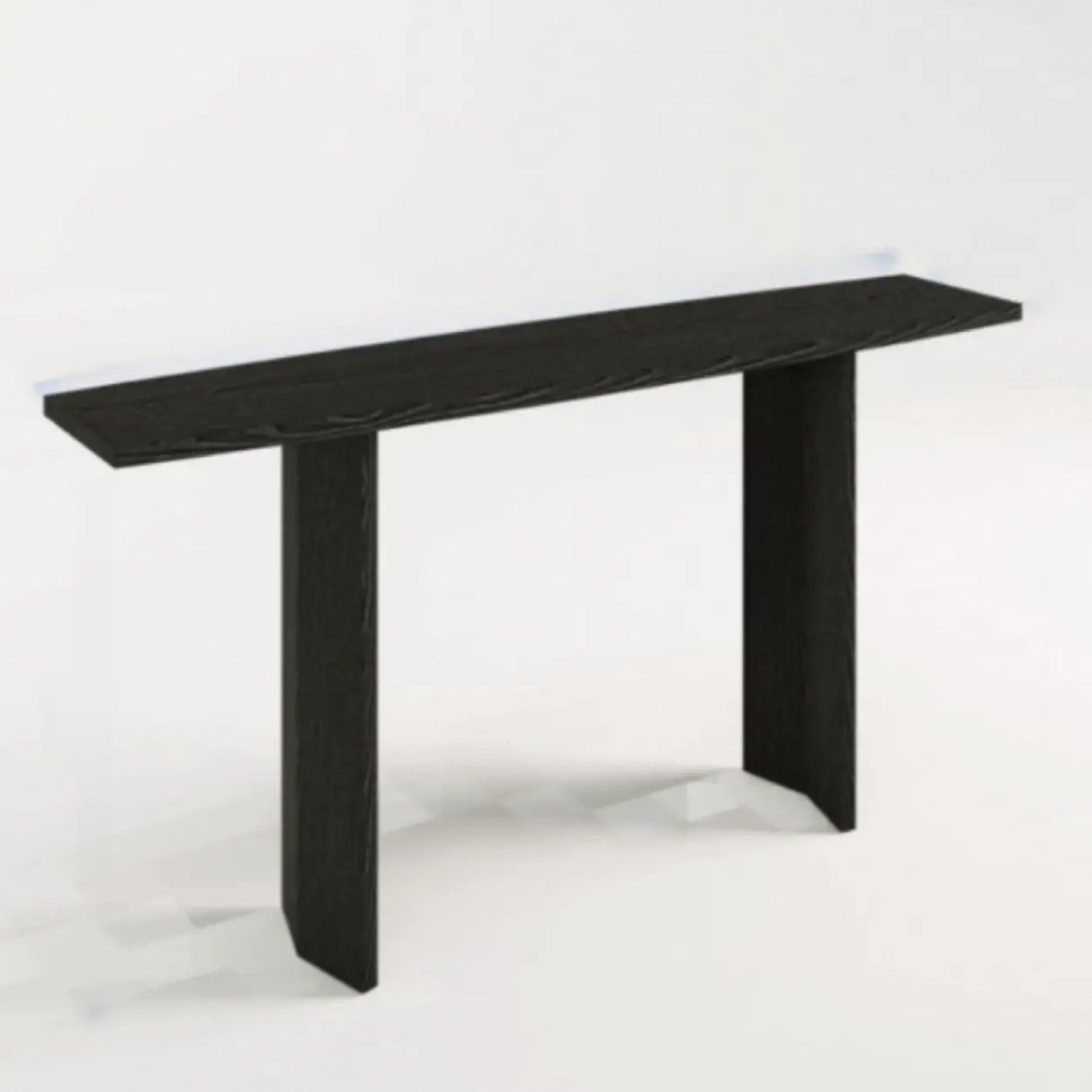 Rustic Minimalist Wood Sled Rectangular Console Table Image - 3