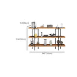 Rustic Multi-tier Metal Frame Natural Wood Bookcase #size