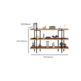 Rustic Multi-tier Metal Frame Natural Wood Bookcase Image - 15