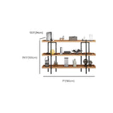 Rustic Multi-tier Metal Frame Natural Wood Bookcase Image - 29