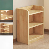 Rustic Natural Finish Adjustable Shelves Wood Bookcase Image - 27