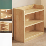 Rustic Natural Finish Adjustable Shelves Wood Bookcase Image - 28
