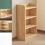Rustic Natural Finish Adjustable Shelves Wood Bookcase Image - 29