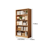 Rustic Natural Finish Adjustable Shelves Wood Bookcase Image - 37