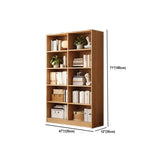 Rustic Natural Finish Adjustable Shelves Wood Bookcase Image - 38