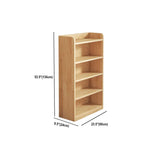 Rustic Natural Finish Adjustable Shelves Wood Bookcase Image - 40