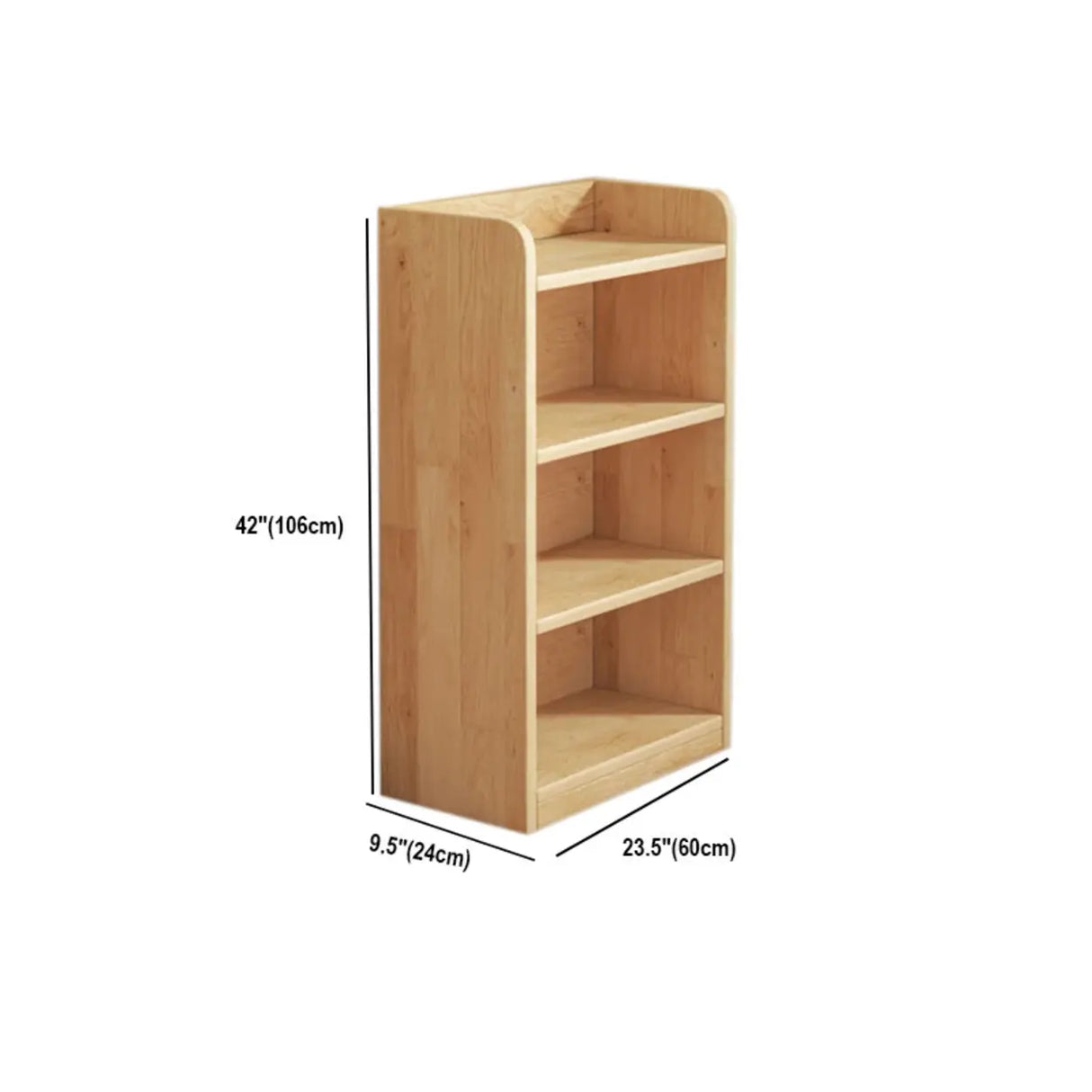 Rustic Natural Finish Adjustable Shelves Wood Bookcase Image - 41