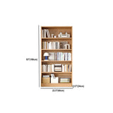 Rustic Natural Finish Adjustable Shelves Wood Bookcase Image - 42