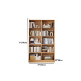 Rustic Natural Finish Adjustable Shelves Wood Bookcase Image - 45