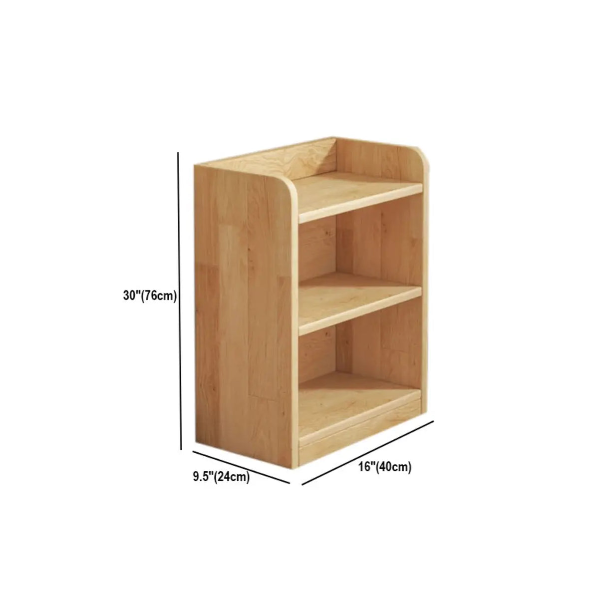 Rustic Natural Finish Adjustable Shelves Wood Bookcase Image - 46