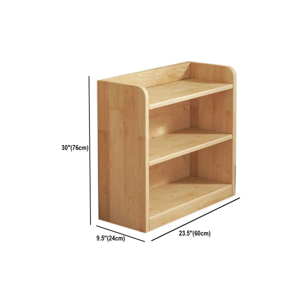 Rustic Natural Finish Adjustable Shelves Wood Bookcase Image - 47