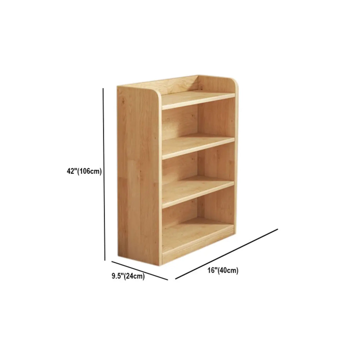 Rustic Natural Finish Adjustable Shelves Wood Bookcase Image - 48