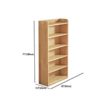 Rustic Natural Finish Adjustable Shelves Wood Bookcase Image - 50