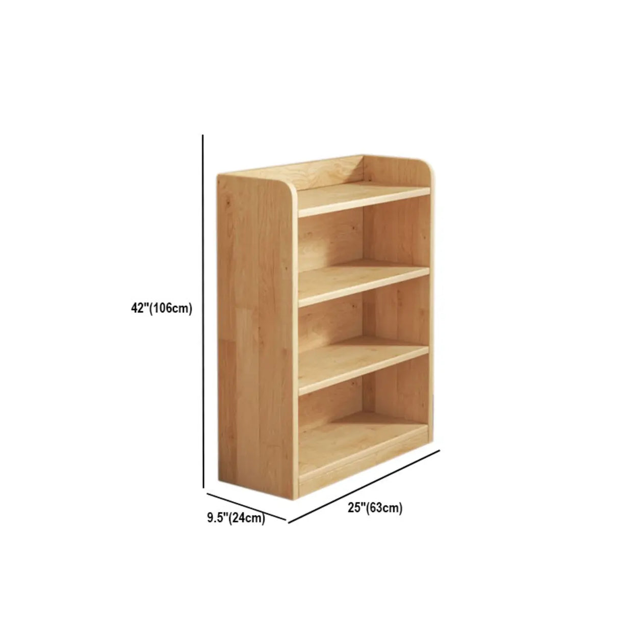Rustic Natural Finish Adjustable Shelves Wood Bookcase Image - 59
