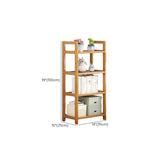 Rustic Natural Finish Bamboo Multi-Layer Bookshelf Image - 20