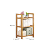 Rustic Natural Finish Bamboo Multi-Layer Bookshelf Image - 22