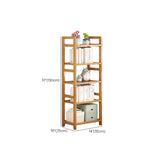 Rustic Natural Finish Bamboo Multi-Layer Bookshelf Image - 25