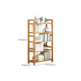Rustic Natural Finish Bamboo Multi-Layer Bookshelf Image - 26