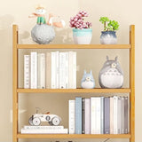 Rustic Natural Finish Bamboo Multi-Layer Bookshelf Image - 6