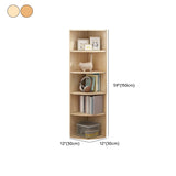 Rustic Natural Finish Triangle Vertical Corner Bookcase Image - 18