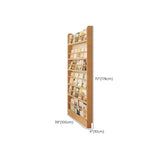 Rustic Natural Finish Wood Vertical Standard Bookcase Image - 32