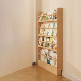 Rustic Natural Finish Wood Vertical Standard Bookcase Image - 16