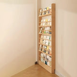 Rustic Natural Finish Wood Vertical Standard Bookcase Image - 19