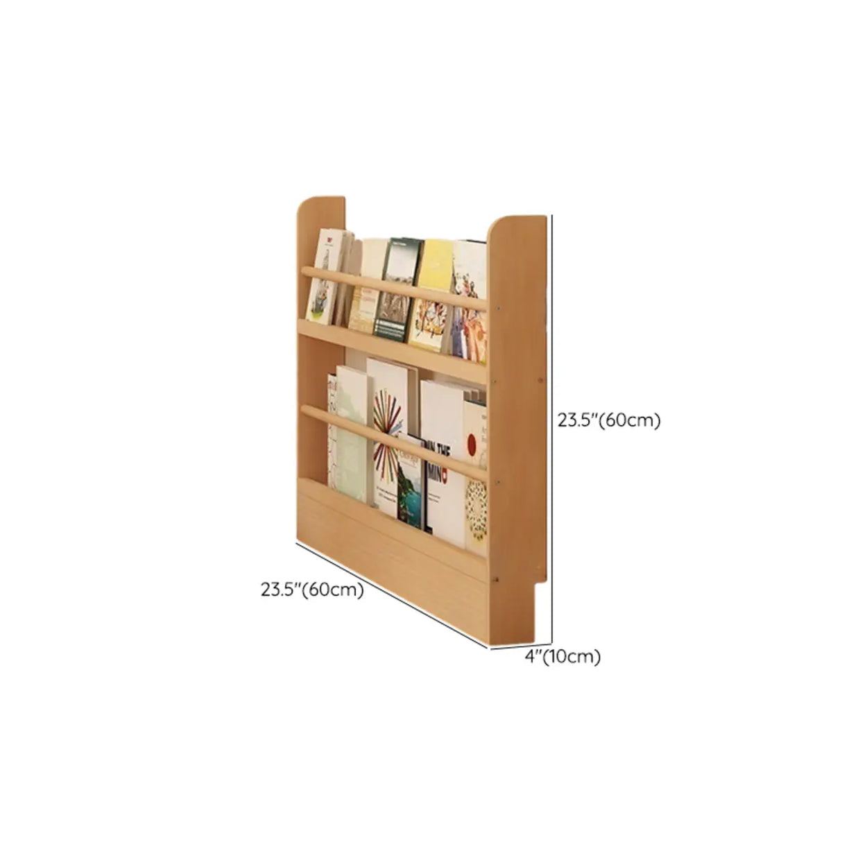 Rustic Natural Finish Wood Vertical Standard Bookcase 