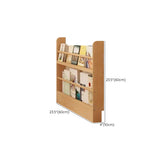 Rustic Natural Finish Wood Vertical Standard Bookcase #size