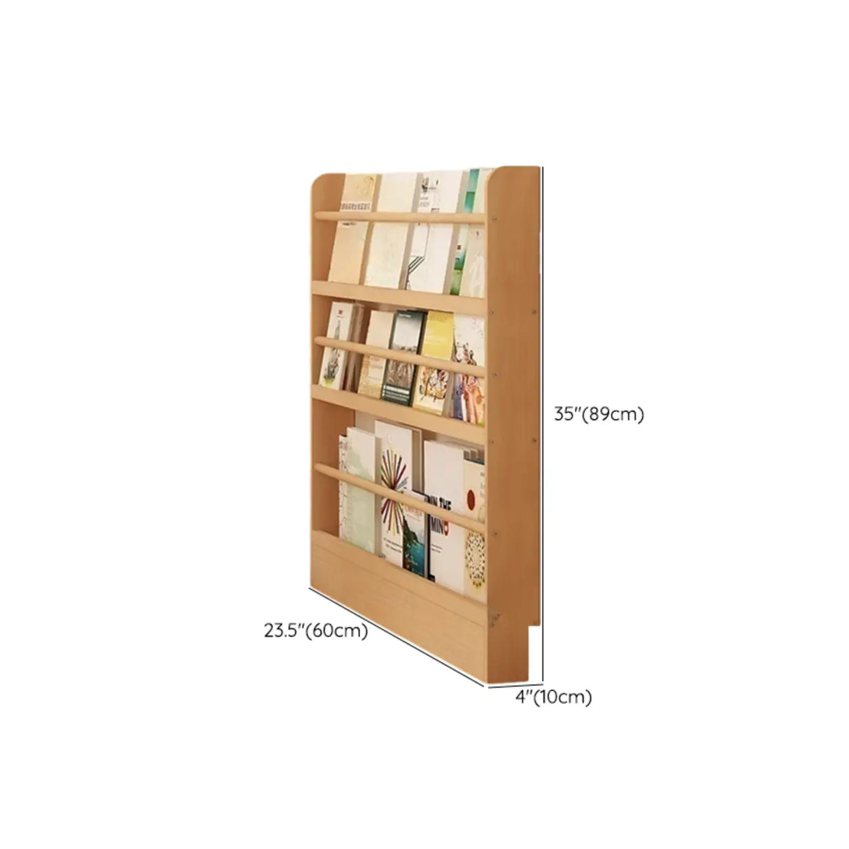 Rustic Natural Finish Wood Vertical Standard Bookcase Image - 22