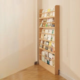 Rustic Natural Finish Wood Vertical Standard Bookcase Image - 7