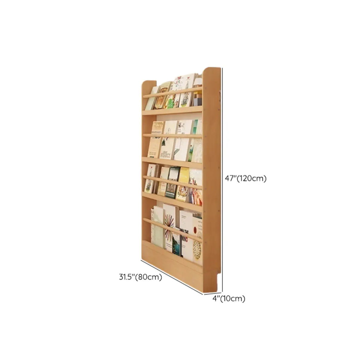 Rustic Natural Finish Wood Vertical Standard Bookcase Image - 25