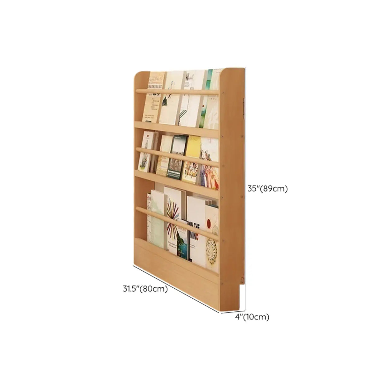 Rustic Natural Finish Wood Vertical Standard Bookcase Image - 26