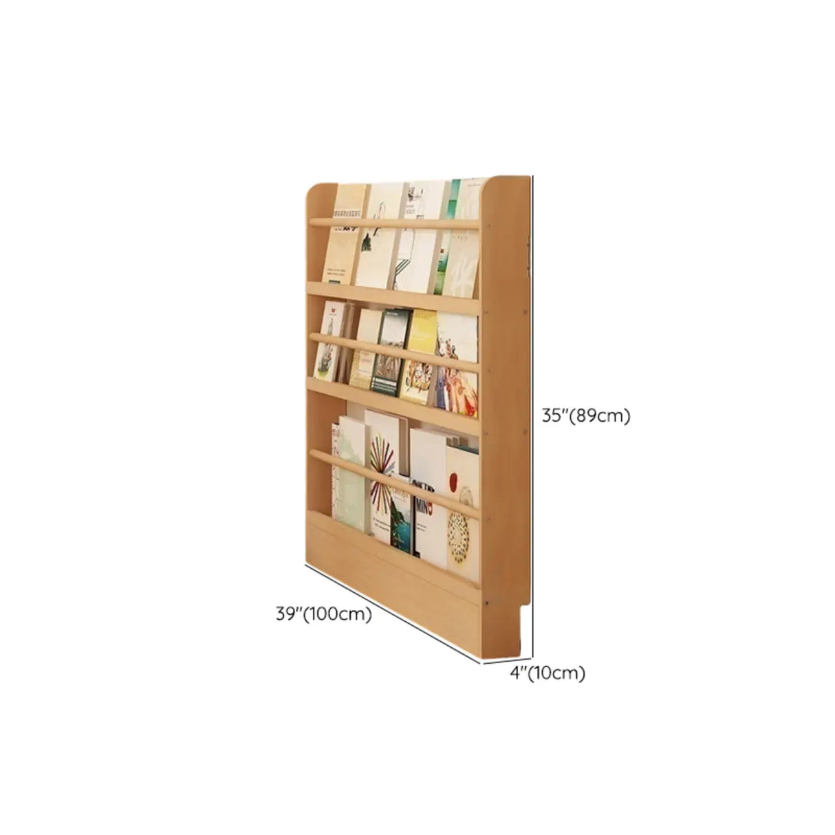 Rustic Natural Finish Wood Vertical Standard Bookcase Image - 27