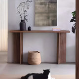 Rustic Natural Rectangular Wood Entryway Console Table Image - 1